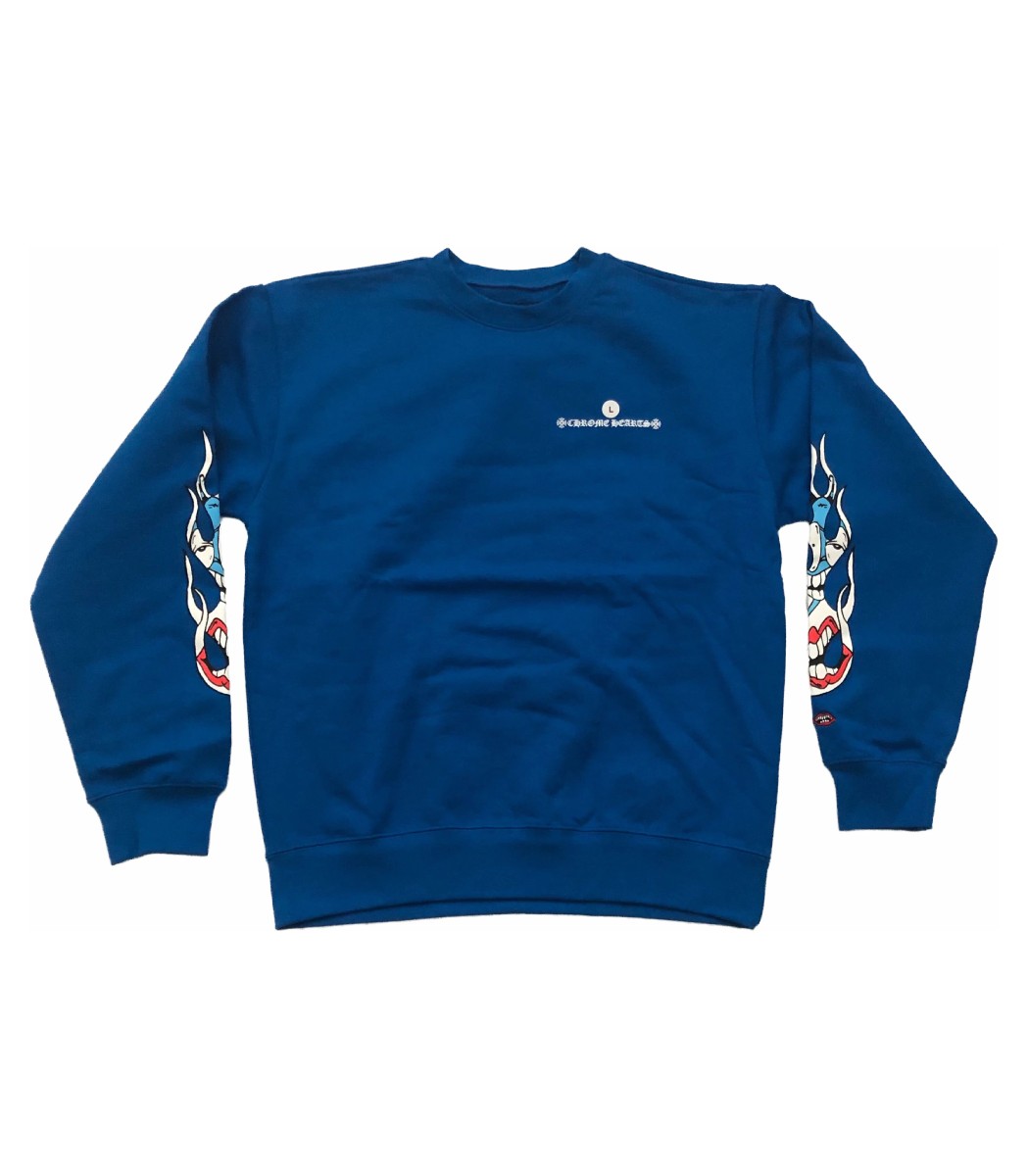 Chrome Hearts Matty Boy Space Crewneck Sweatshirt - Blue - Upto 30% Off