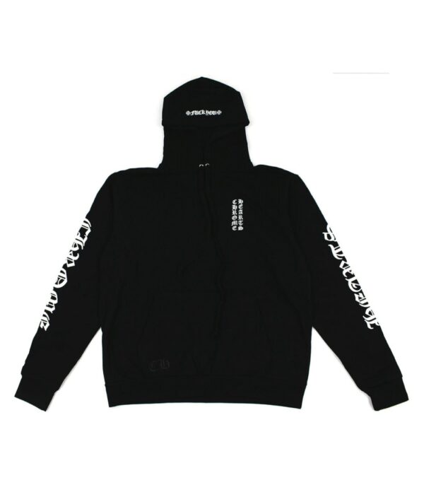 Chrome Hearts Vertical Logo FU Hood Hoodie - Black