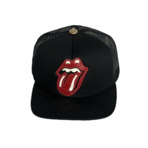 Chrome Hearts x Rolling Stones Leather Patch Trucker Hat - Black